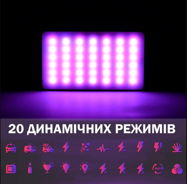 Портативне накамерне відеосвітло W140 RGB LED (2500&ndash;9000K, 3100 мАг) w140 фото