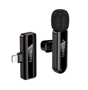 Петличный беспроводной микрофон HOCO L20 Lightning Black для iPhone Hoco L20 L фото