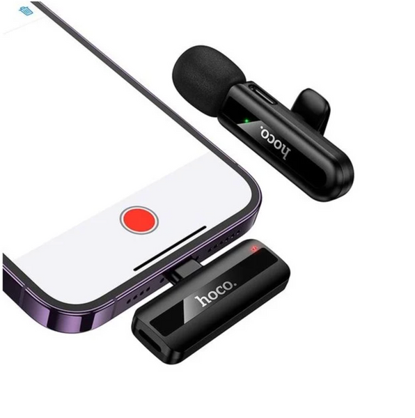 Петличный беспроводной микрофон HOCO L20 Lightning Black для iPhone Hoco L20 L фото