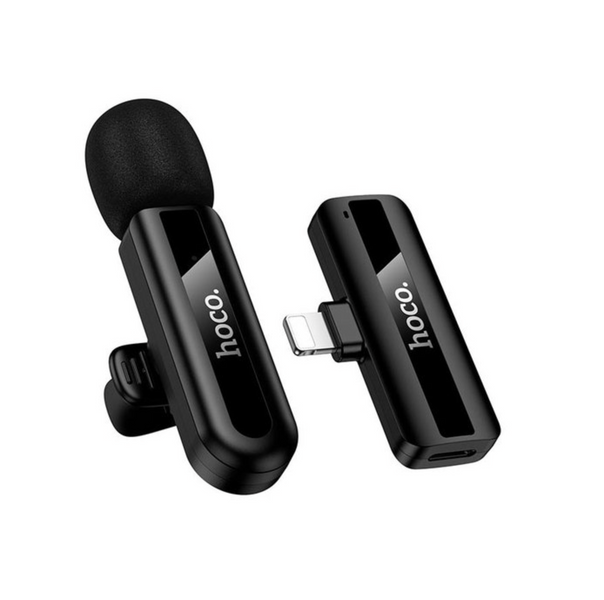 Петличный беспроводной микрофон HOCO L20 Lightning Black для iPhone Hoco L20 L фото