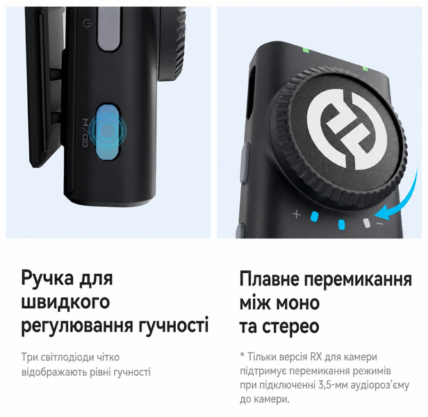 Hollyland LARK M2 Combo бездротова мікрофонна система на 2 петлички для телефону, камери та ноутбука Hollyland M2 COMBO фото