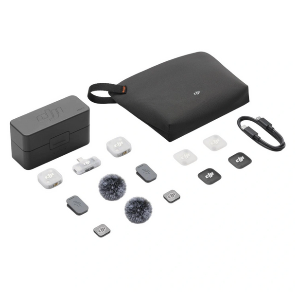 DJI Mic Mini 2 Беспроводной петличный микрофон (2 TX + Mobile Receiver + Charging Case) для iPhone, Android и ПК DJI mic mini 2 фото