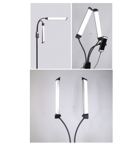 Лампа для бʼюті HD-D2 &ldquo;Рогатка&rdquo; 45 Вт з двома LED-панелями, штативом 2.1 м та USB-портом HD-d2 фото