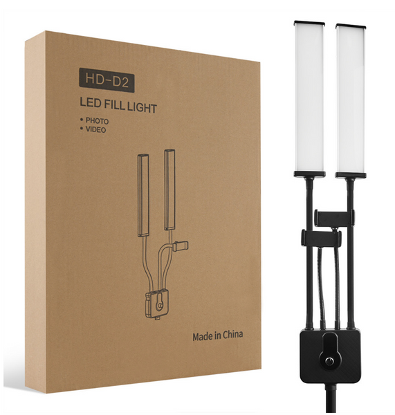 Лампа для бʼюті HD-D2 &ldquo;Рогатка&rdquo; 45 Вт з двома LED-панелями, штативом 2.1 м та USB-портом HD-d2 фото