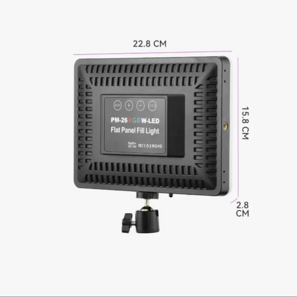 RGB LED світло PM-26 &mdash; кольорова лампа для контенту, відео та стримів без штативу Pm-26 фото