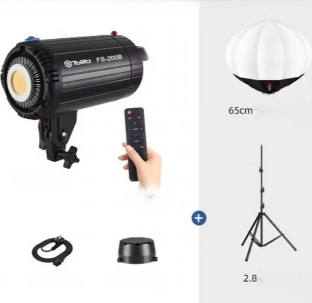 Прожектор Tolifo LED FS-200B 220W 2700&ndash;6500K CRI 97+ + сферический софтбокс + штатив 2.8 м Tolifo LED FS-200B фото