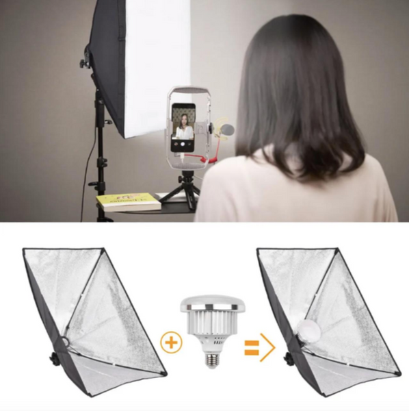 Софтбокс LED світло 55W зі штативом 2.1 м для фото та відеозйомки softbox-555вт фото