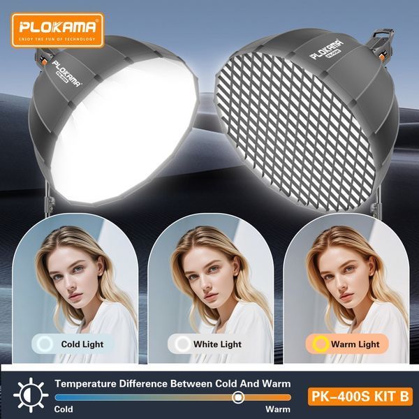 Прожектор Plokama PK-400S Kit-B на штативе + LED-софтбокс Deep Octa + соты PK-400S plokama фото