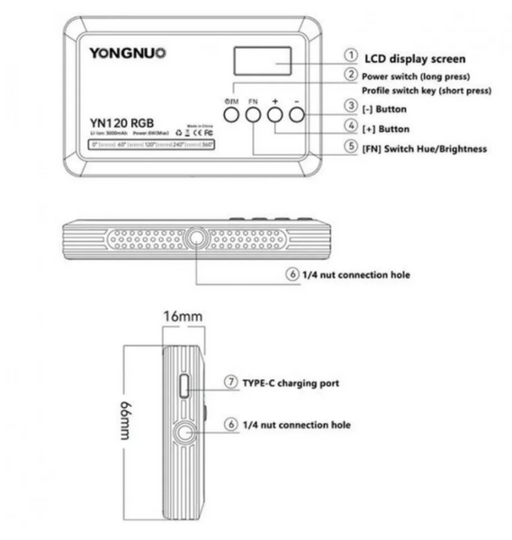 Накармерный RGB-свет Yongnuo YN120 RGB  YN120rgb фото